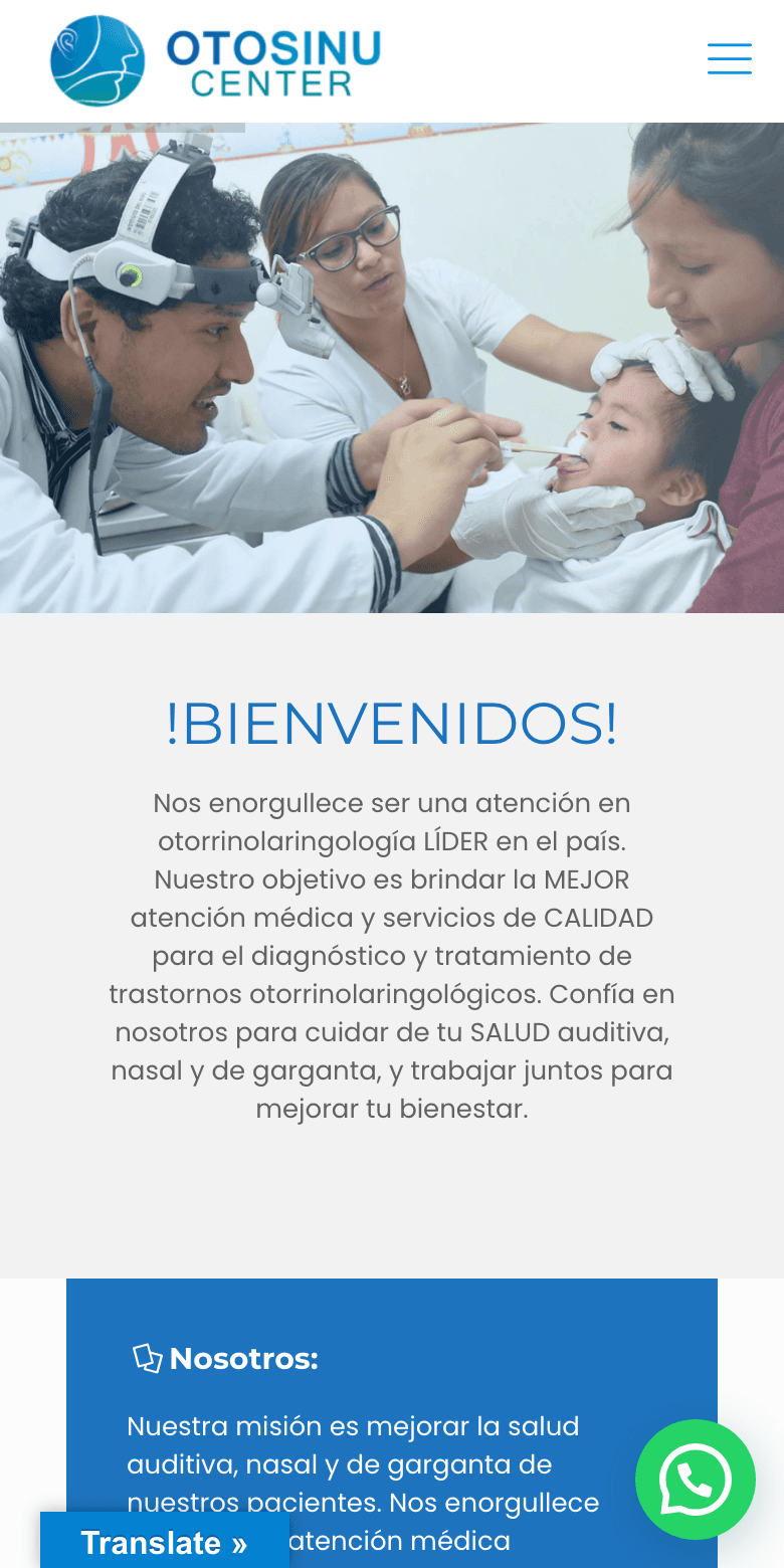 Sitio de Dr. Walter Florez Guerra — Otosinucenter — vista en celular